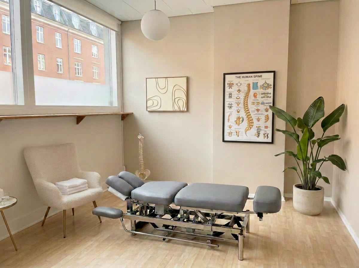 Reception hos kiropraktor på Nørrebro i København N